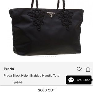 Prada Black Nylon Braided Handle Tote RARE